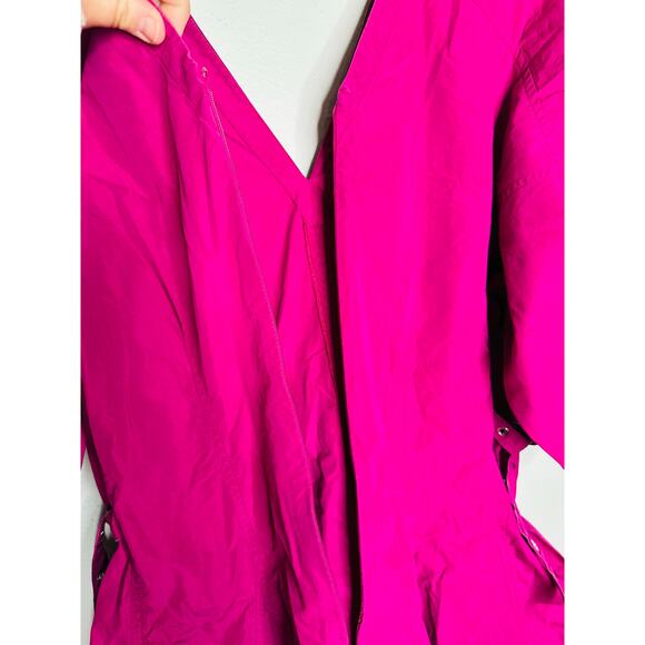 3.1 PHILLIP LIM Purple Cotton Blend A-Line Puff Sleeve Godet Dress Size 10 - Picture 12 of 12